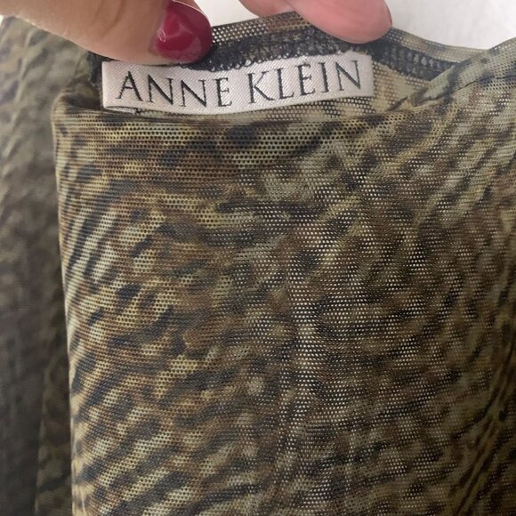 Anne Klein Sleeveless Sheer Black & Brown Maxi Dress Cover Up - Picture 3 of 8